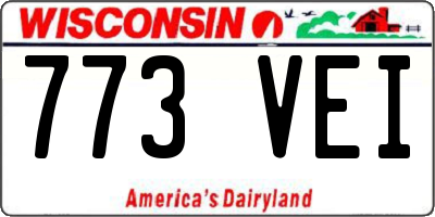 WI license plate 773VEI