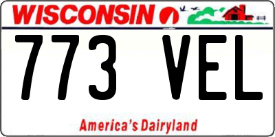 WI license plate 773VEL