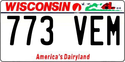 WI license plate 773VEM