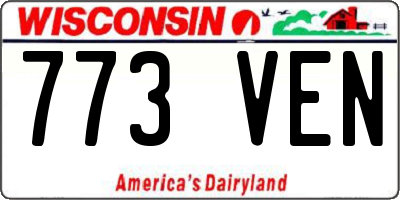 WI license plate 773VEN