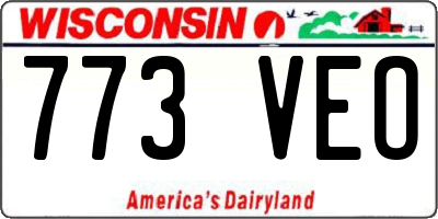 WI license plate 773VEO
