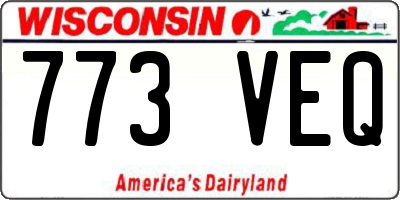 WI license plate 773VEQ