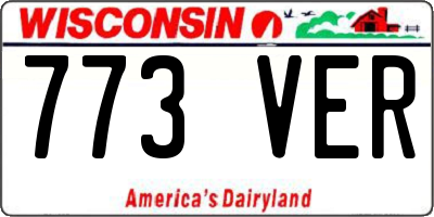 WI license plate 773VER