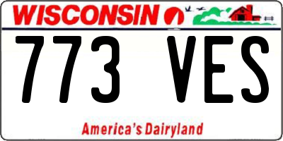 WI license plate 773VES