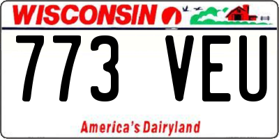 WI license plate 773VEU