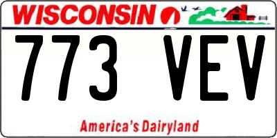 WI license plate 773VEV