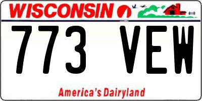 WI license plate 773VEW