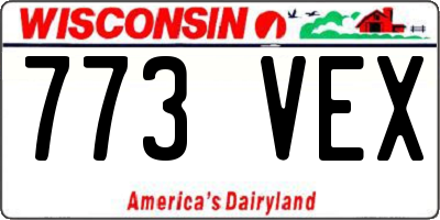 WI license plate 773VEX