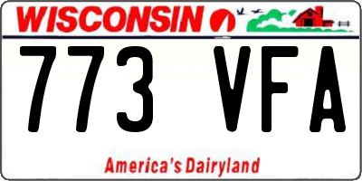 WI license plate 773VFA