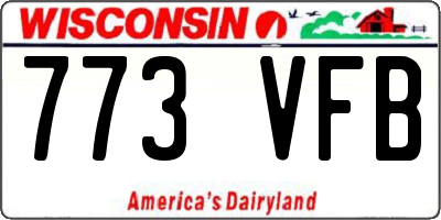 WI license plate 773VFB