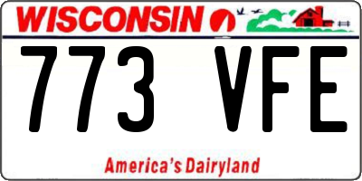 WI license plate 773VFE