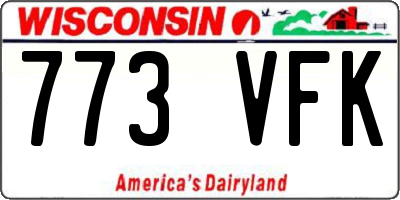 WI license plate 773VFK