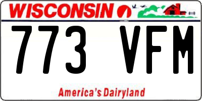 WI license plate 773VFM