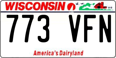 WI license plate 773VFN