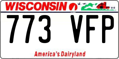 WI license plate 773VFP
