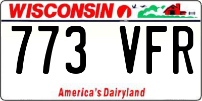 WI license plate 773VFR