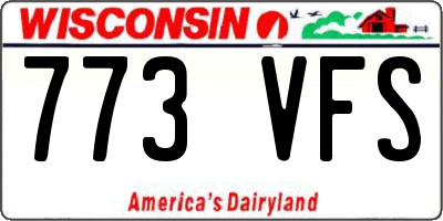 WI license plate 773VFS