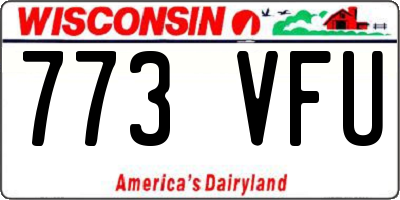 WI license plate 773VFU