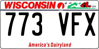 WI license plate 773VFX
