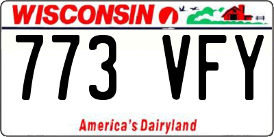 WI license plate 773VFY