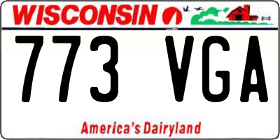 WI license plate 773VGA