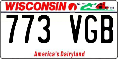 WI license plate 773VGB