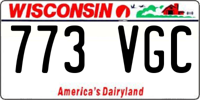 WI license plate 773VGC