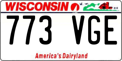 WI license plate 773VGE