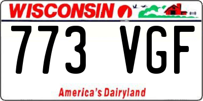 WI license plate 773VGF