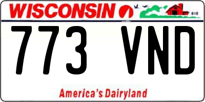 WI license plate 773VND