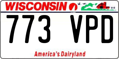 WI license plate 773VPD