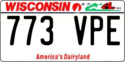 WI license plate 773VPE