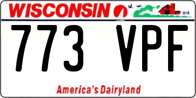 WI license plate 773VPF