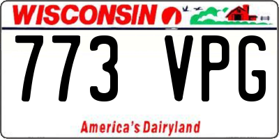 WI license plate 773VPG