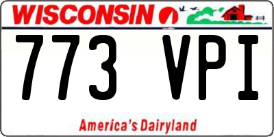 WI license plate 773VPI