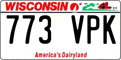 WI license plate 773VPK
