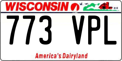WI license plate 773VPL