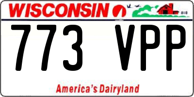 WI license plate 773VPP