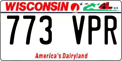 WI license plate 773VPR
