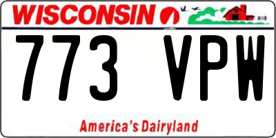 WI license plate 773VPW