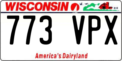 WI license plate 773VPX
