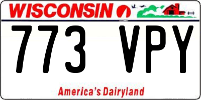 WI license plate 773VPY