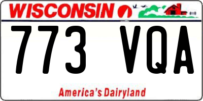 WI license plate 773VQA