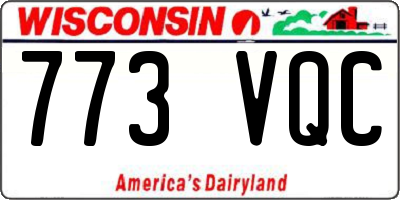 WI license plate 773VQC
