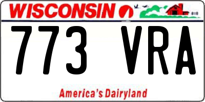 WI license plate 773VRA