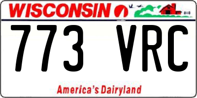 WI license plate 773VRC