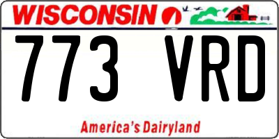 WI license plate 773VRD