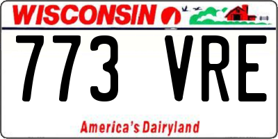 WI license plate 773VRE
