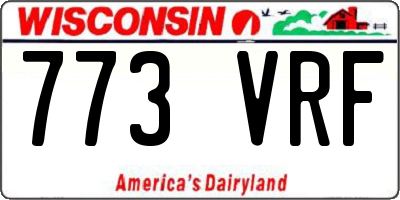 WI license plate 773VRF