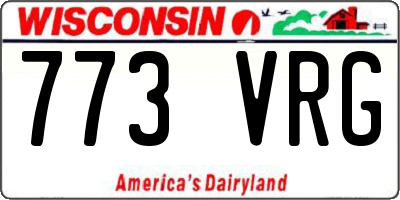 WI license plate 773VRG